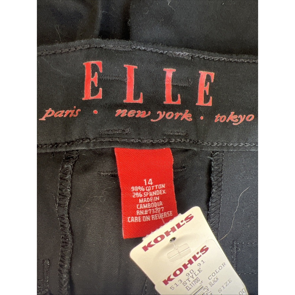 Elle Women's Shorts 14 NWT Black Cotton Spandex Stretch Casual Kohl's Summer Fit - Picture 4 of 6